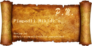 Pimpedli Miklós névjegykártya